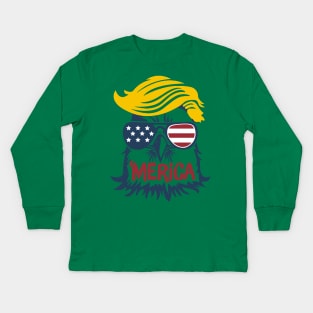 Donald Trump Eagle Merica Kids Long Sleeve T-Shirt